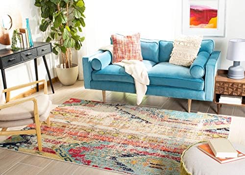 SAFAVIEH Madison Collection Area Rug - 10' x 14', Blue & Orange, ...