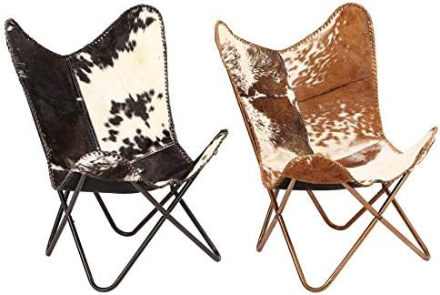 Shy Shy Let’s Touch The Sky Home Decor Genuine Goat Leather Butterfly Arm Cha...