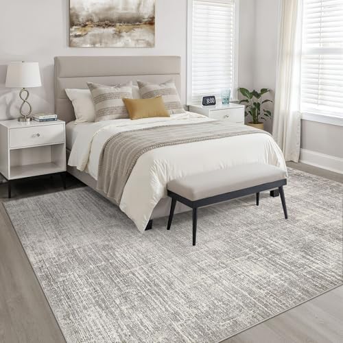 LOONGRUG 8x10 Area Rugs Washable Neutral Modern Living Room Rug Brown Gray