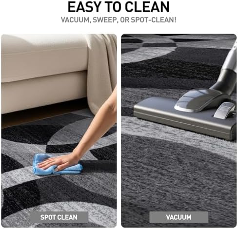 Rugshop Abstract Circles Contemporary High Traffic Area Rug Gray 2'7"...