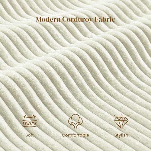 Yaheetech Accent Chair for Living Room, Corduroy Mid Century Modern Reading A...