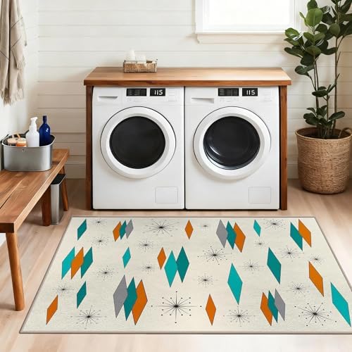 3x5 Mid Century Modern Rug for Entryway Living Room Bedroom Dining Room Atomi...