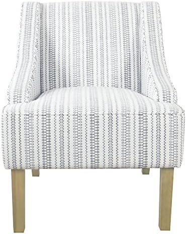 HomePop Swoop Arm Accent Chair - Ivory Stripe