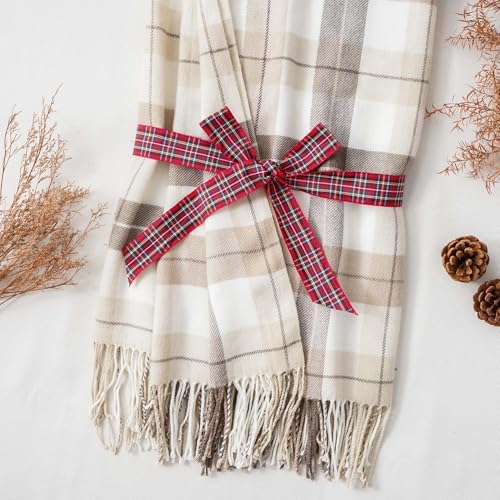 Fall Plaid Throw Blanket for Couch, Farmhouse Throw Blanket 49"x63"