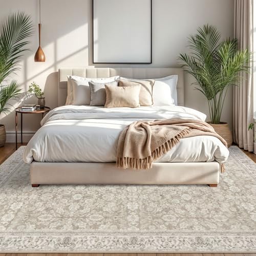 SIILOOM 8x10 Washable Area Rug, Non Slip Large Rug for Bedroom Living Room