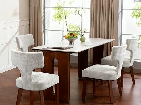 Soft Padded Dining Chairs Set of 4, Modern Farmhouse Upholstered Chairs with ...