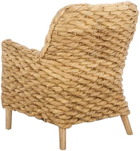 SAFAVIEH Purrl Hyacinth Wood Accent Chair, 25.59" White/Natural ACH6533A