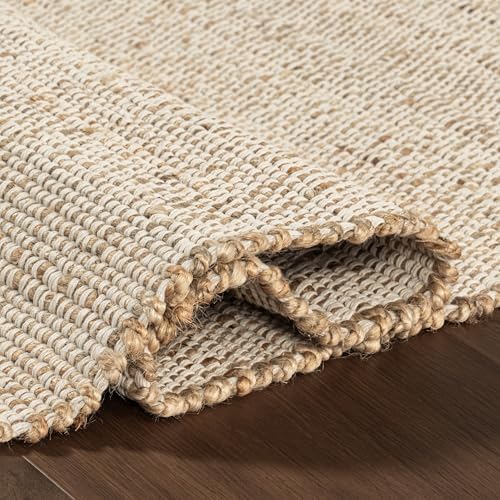 nuLOOM Elfriede Natural Solid Flatweave Area Rug, 5' x 8'