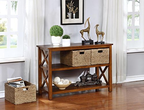 eHemco X-Side Console Sofa Table, Coffee