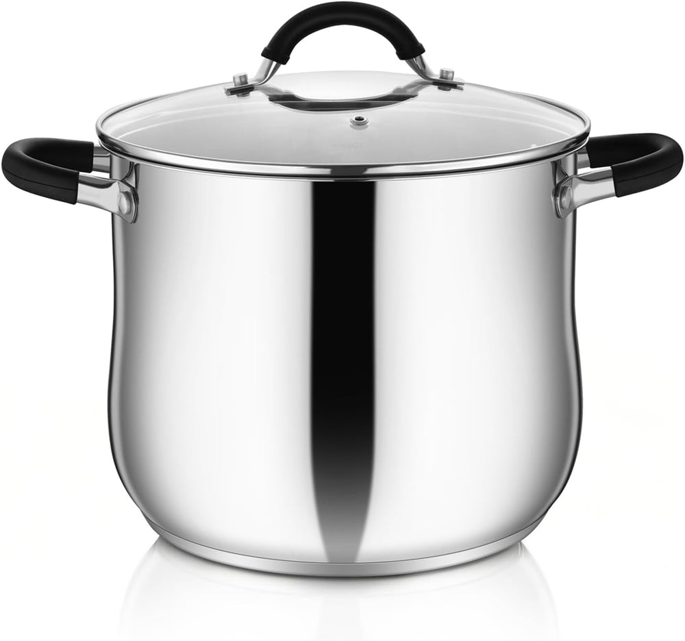 P&P CHEF 9.5" Stainless Steel Large Stock Pot