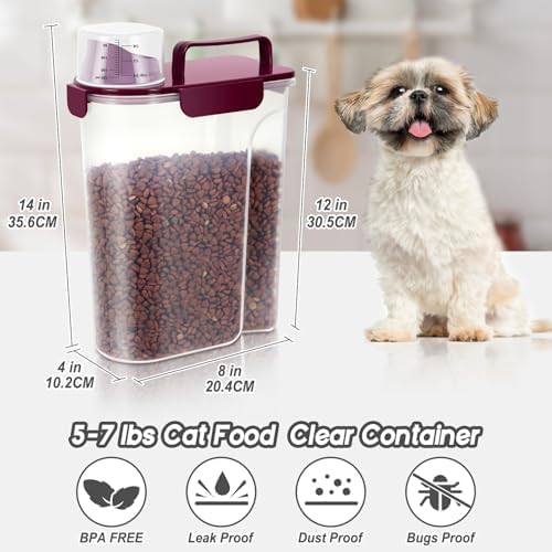 5-7Lbs Portable Cat Dog Food Storage Container