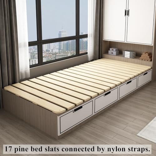 Foldable Floor Bed Frame for Japanese Futon Mattress Twin Size