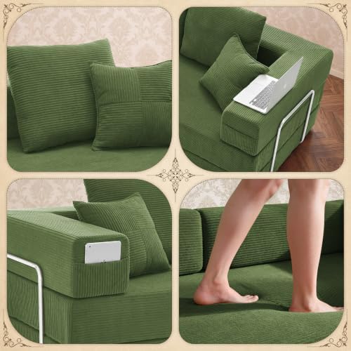 Convertible Futon Sofa Bed - Boneless Couch for Living Room with High Backres...