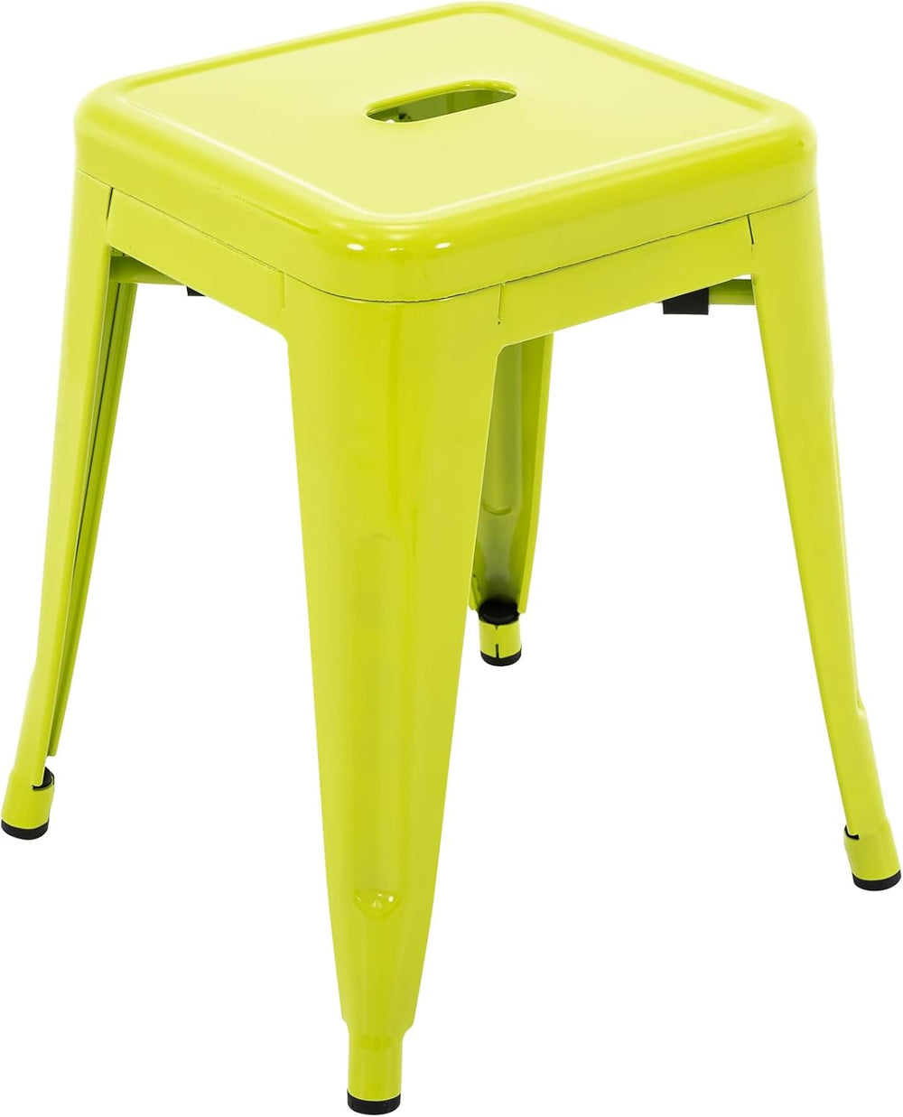 18 Inch Metal Stools Set of 2, Stackable for Indoor Outdoor, Lime Green