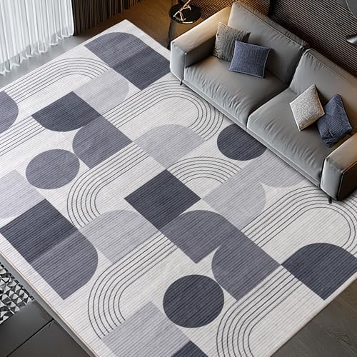 Soft Modern Geometric Abstract Large Machine Washable 5x7 Area Rug