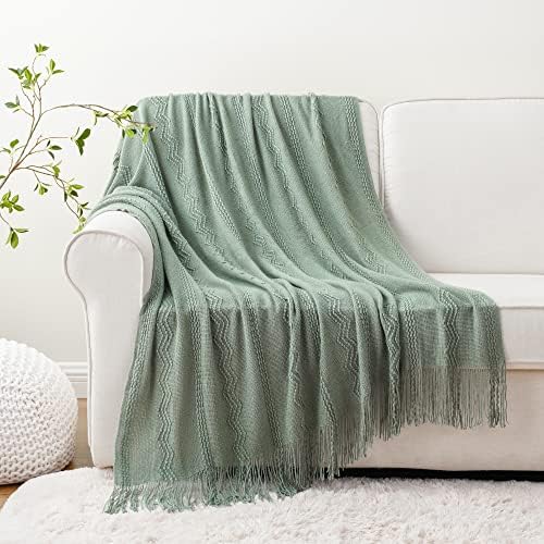 BATTILO HOME Sage Green Throw Blanket for Couch, 50"x60"