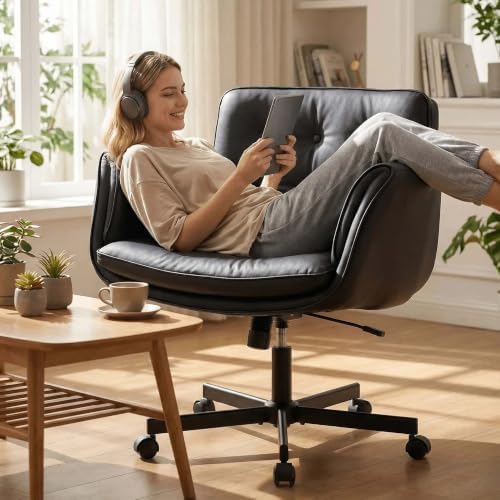 Criss Cross Chair with Lumbar Airbag & Folding Arms Relieve Back Pain, Wi...