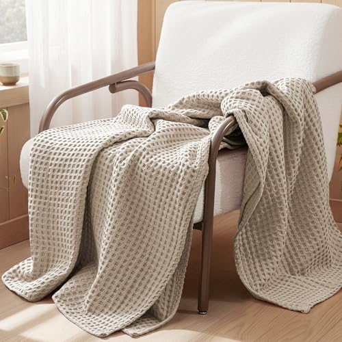 Exclusivo Mezcla 100% Cotton Blanket Queen Size for Bed, Khaki