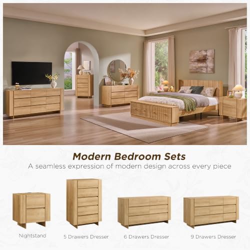OKD 60" Modern 6 Drawer Dresser for Bedroom, 20" Depth for More Sto...
