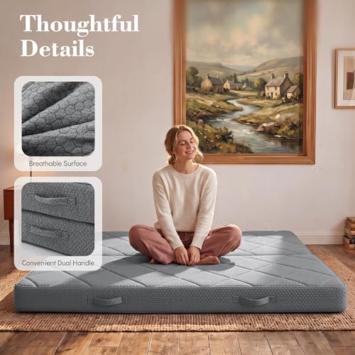 6" Full Size Futon Mattress Replacement with Handles,71X52X6