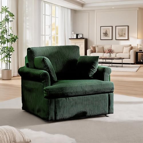 Garvee 39" Modern 360 °Swivel Accent Chair,Large Corduroy Accent Chairs ...