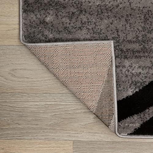 Rugshop Wavy Circles Fade-Resistant Living Room Area Rug Gray 5'3" x...