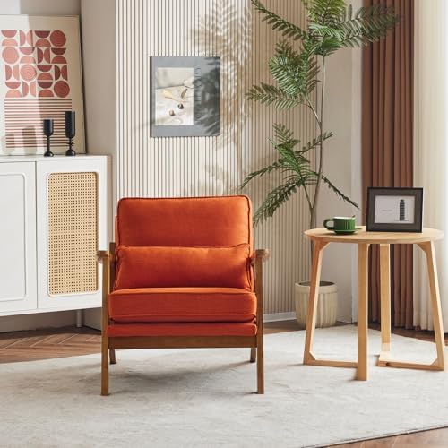 Karl home Mid-Century Lounge Accent Chair, Burnt Orange