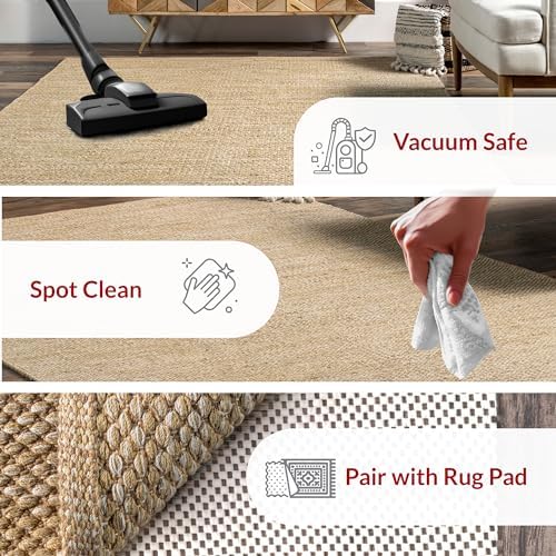 nuLOOM Alessi Tan Solid Hand Woven Area Rug, 5' x 8'