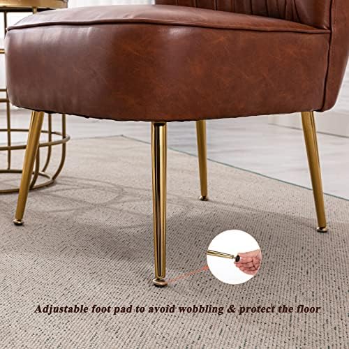 DUOMAY Modern Accent Chair Set of 2 PU Leather Slipper Chair Wingback Side Ch...