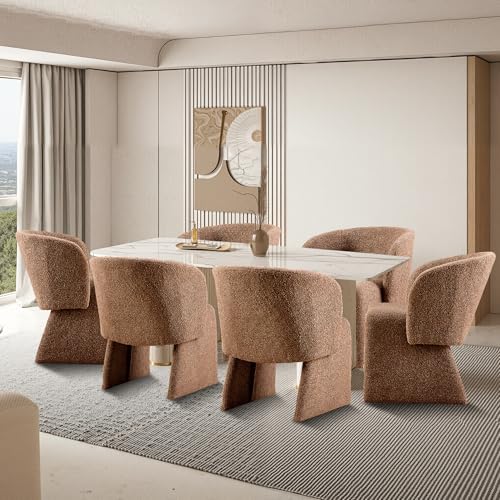 Barrel Kitchen & Dining Room Chairs Set of 6, Modern Comfy Makeup Vanity ...