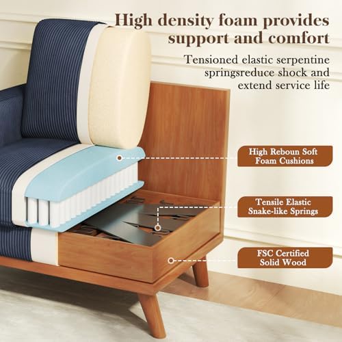 Vesgantti 38.5" Accent Chair Dark Blue, Comfy Corduroy Single Sofa Seat ...
