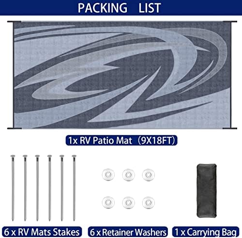 EEZ RV Products 9'x18' GW Heavy Duty Reversible/Durable Outdoor Patio...