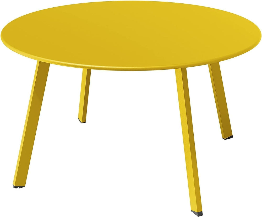 Grand Patio Round Steel Patio Coffee Table, Weather Resistant Outdoor Large S...