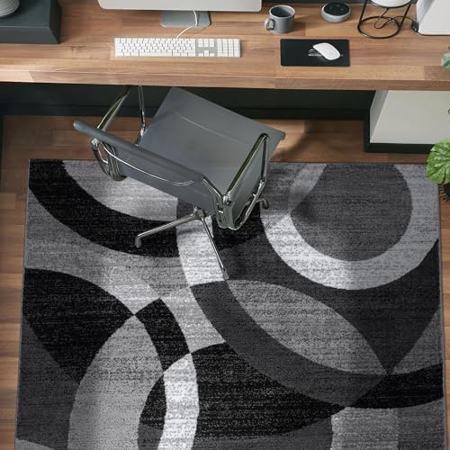 Rugshop Abstract Circles Modern Geometric Area Rug Gray 3'3" x 5'