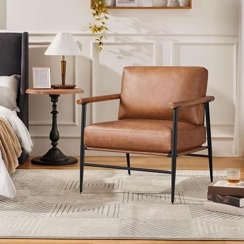 Yaheetech Accent Chair, Modern Living Room Chair, Retro Brown