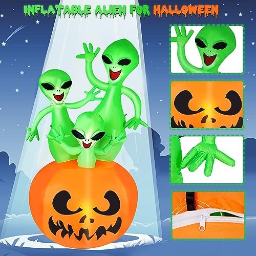 CAMULAND 6FT Halloween Inflatable Pumpkin Alien Decorations Outdoor