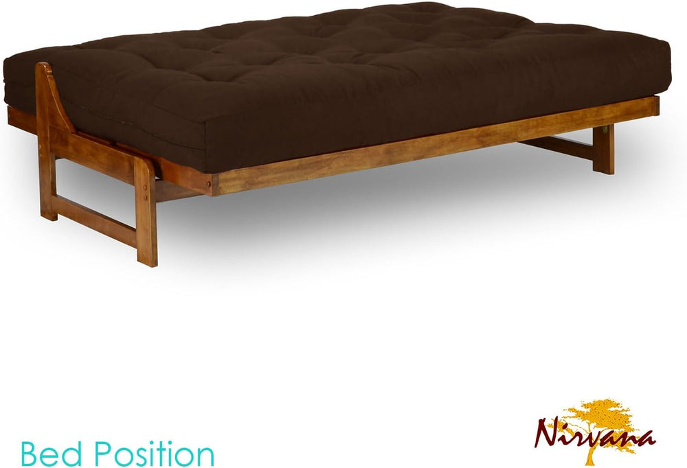 Arden Futon Set - Queen Size, Frame, 8" Mattress, Microfiber Sussex Fudg...