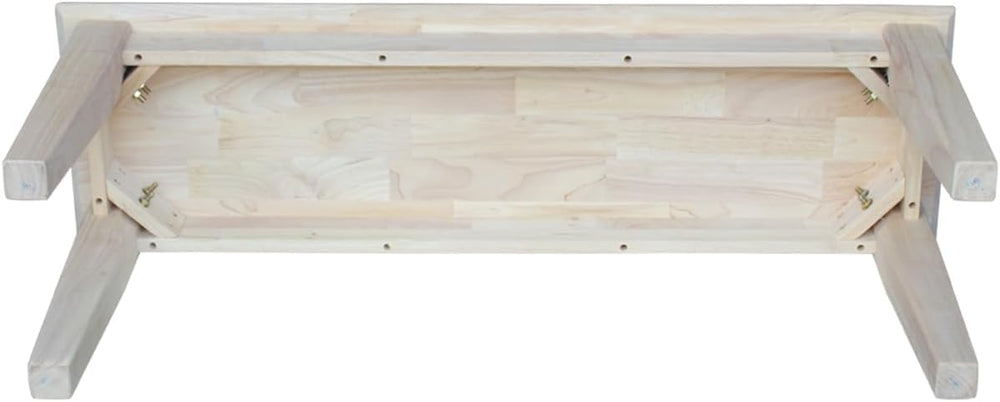 International Concepts Shaker Style Bench, 47-Inch Wide, Solid Parawood, Unfi...
