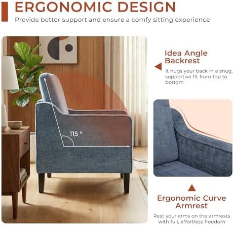 TLSUNNY Accent Chair, Mid Century Modern Living Room Chairs