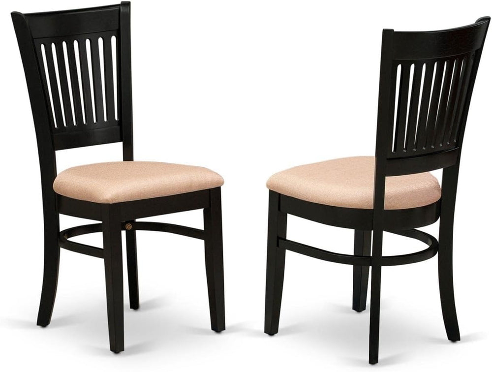 East West Furniture VAC-BLK-C Vancouver Dining Chairs - Linen Fabric Upholste...