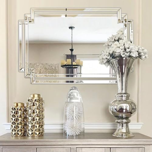 Modern Large Living Room Decorative Mirror with Mirrored Frame