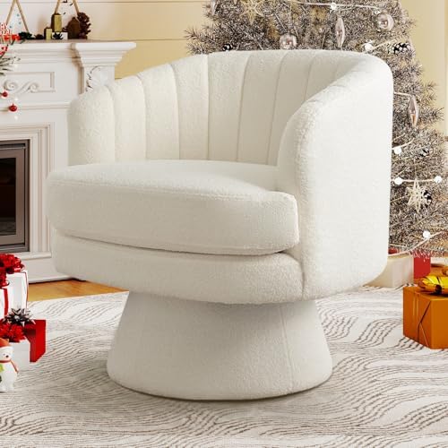 CANMOV Swivel Accent Chair with Armrest, Modern 360 Degree Swivel Barrel Chai...