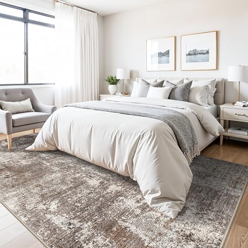 7x7 Area Rug Square Washable – Non-Slip Soft Indoor Carpet for Dining Room Li...