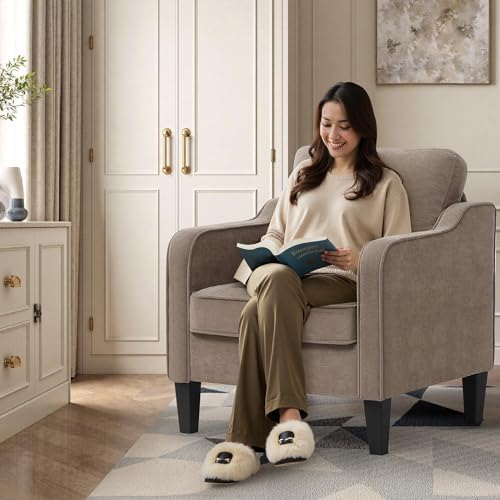 Accent Chair for Living Room, Mid Century Modern Reading Chair for Bedroom, U...