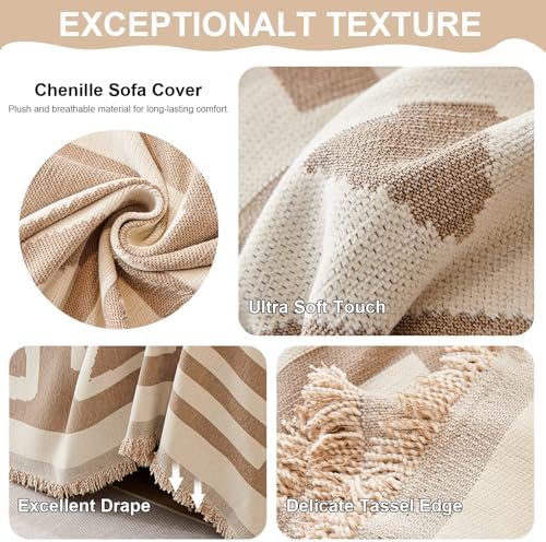VClife Boho Sofa Cover for Oversize Sofa Thick Soft Chenille Sofa Slipcover