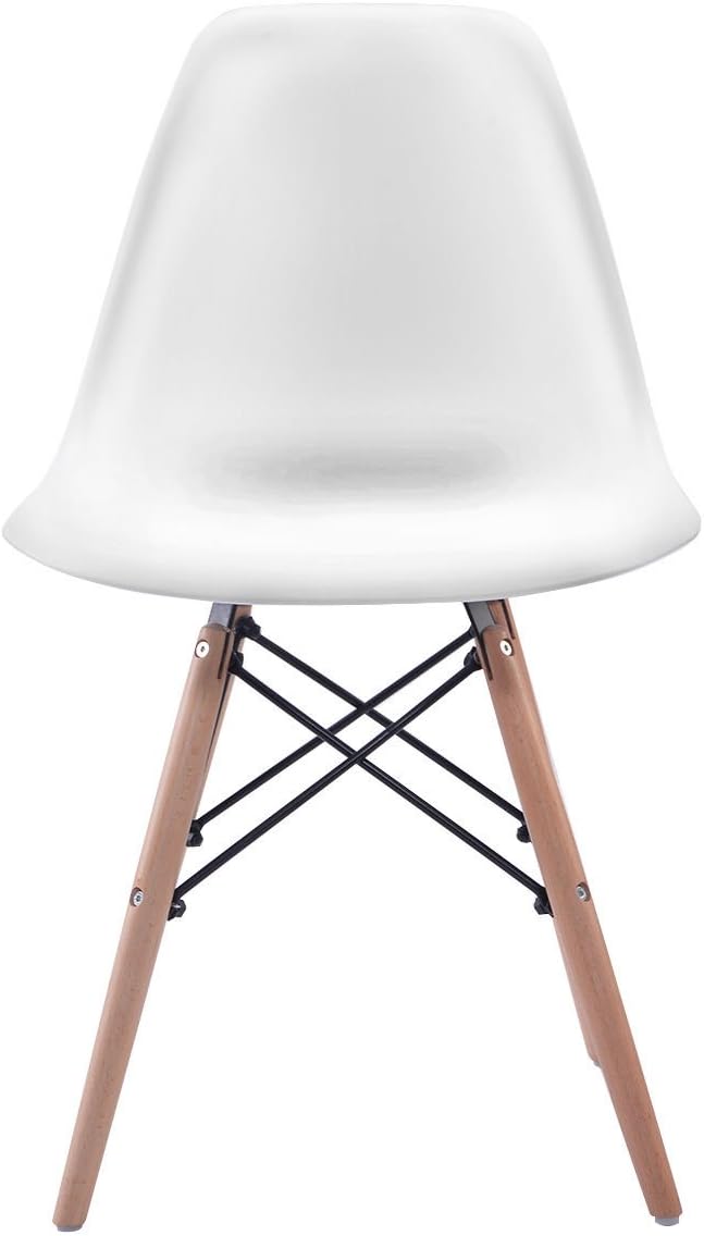 COSTWAY Dinning Chair Set of 4, Mid Century Modern Eiffel DSW Style Shell Mol...