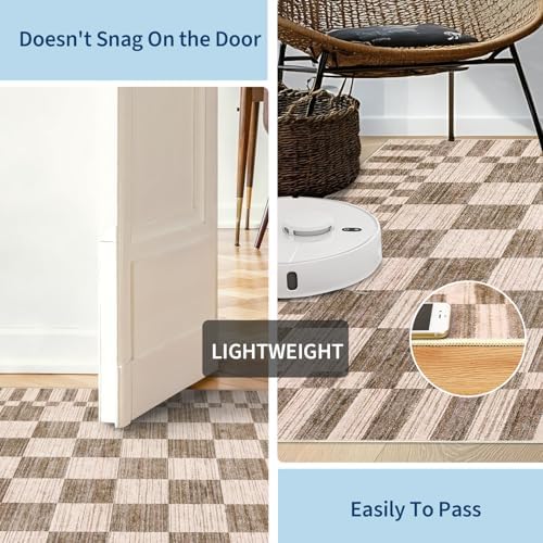 GarveeHome 9x12 Area Rugs for Living Room Washable Checkered Rug Bedroom