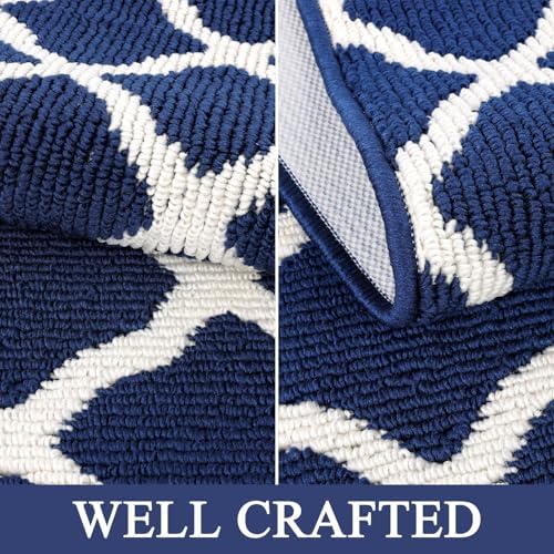 SHACOS Large Door Mat 3'x5' Indoor Washable Front Door Mats, Navy Blue