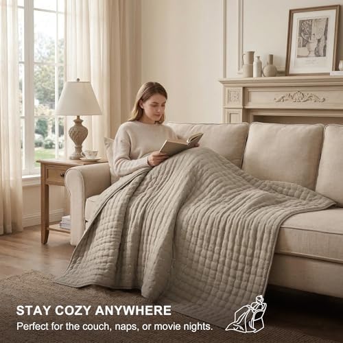 WDCOZY Cloud Soft Quilt Set, King Size, Light Beige, 3 Pieces 104x90 inches