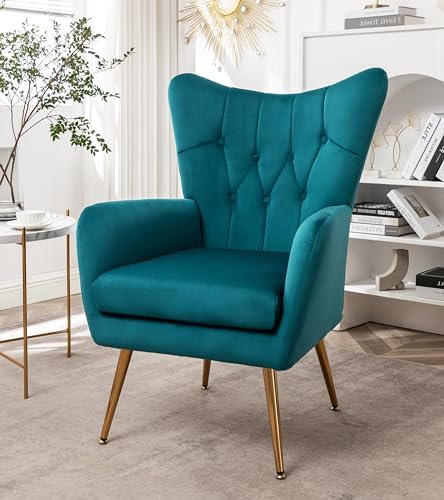 Container Furniture Direct Modern Chic Mid-Century Velvet Accent Armchair for...